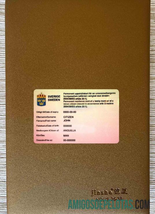 Cartão de residência permanente na Suécia Photolook FRONT modelo